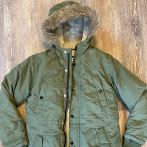 Winter Jacket with Fuzzy Hood